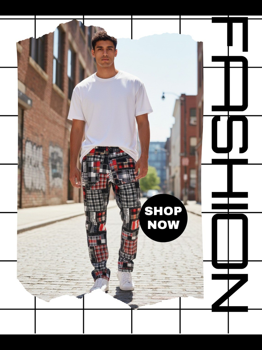 Urban Mosiac Denim Jeans- RED